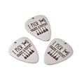 thumbnail image 4 of 5pc Non-201 Stainless Steel Pendants Guitar Pick Charm Laser Cut with Word I'd Pick You Always & Forever Stainless Steel Color 35x28x1.5mm Hole: 2.2mm, 4 of 5
