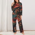 thumbnail image 2 of Sigee Colorful Reptile And Leaves for Women’s Pajama Sets Long-Sleeved Pjs Sets for Women 2 piece Sleepwear-Large, 2 of 7