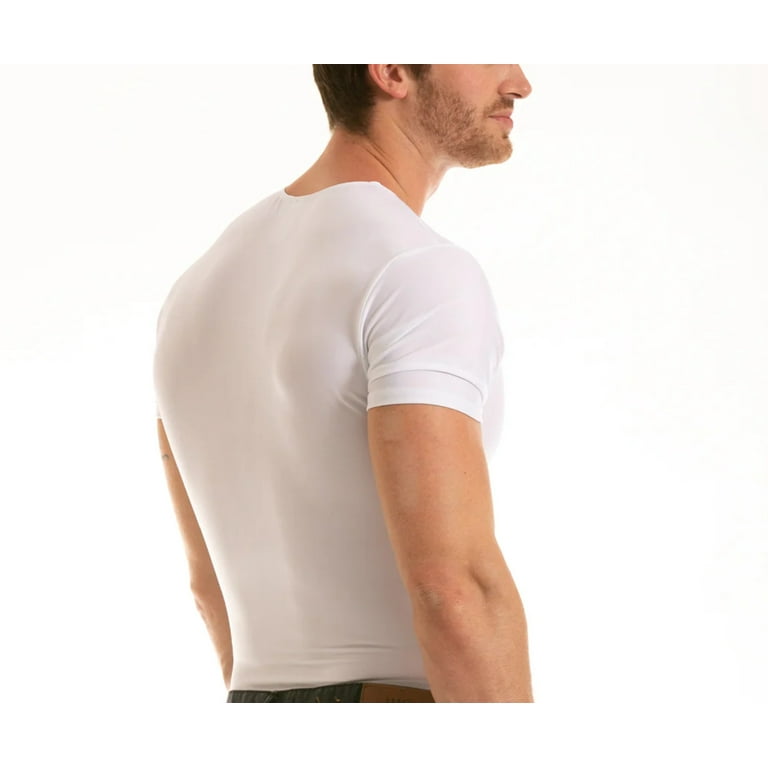 Men's Insta Slim TS0001BT Big and Tall Slimming Compression Crew Neck Shirt  (White 4XL)