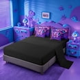 thumbnail image 3 of meiyoeat Girls Personalized Initial 7 Pieces Full Size Bedding Sets,3D Cartoon Flower Butterfly Full Size Bed in a Bag For Girl,Black Reversible, 3 of 7