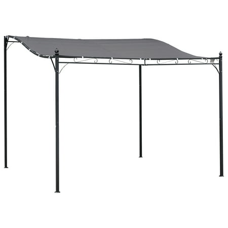 Homiyad Weatherproof Backyard Oasis: 10x10 Gray Gazebo Canopy Shelter with Patio Flair | Aosom.com