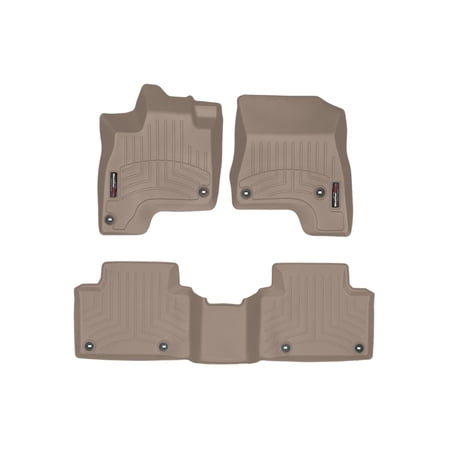 WeatherTech Custom Fit FloorLiners compatible with 2018-2019 Honda Clarity Plug-In Hybrid - 1st & 2nd Row, Tan