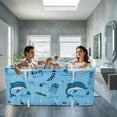 thumbnail image 6 of 47in Foldable Bathtub Portable Soaking Bath Tub Ice Bathtub Hot Bathtub  Bathing Tub for 2 Person With Back Pad for Shower Stall,Thickening with Thermal Foam to Keep, 6 of 7