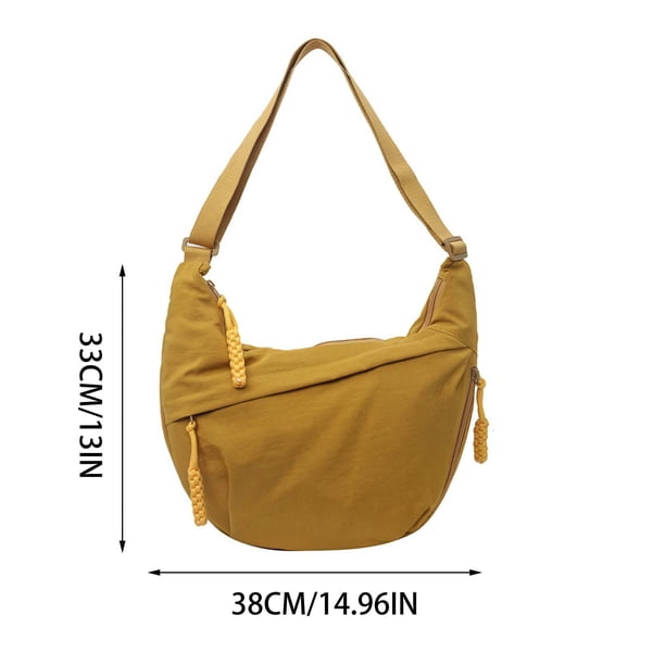 Yhmxh Bolso de hombro grande de nailon, bandolera, bandolera para mujer, bolso de media bolsa, bolso holgado, bolsos de hombro para mujer, bolso de hombro para estudiantes, bolso de tela de moda.