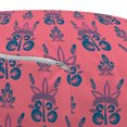 thumbnail image 3 of Ethnic Pouf Cover with Zipper, Summer Flowers and Herbs Pattern in Russian Folk Hohloma Style Shabby, Soft Decorative Fabric Unstuffed Case, 30" W X 17.3" L, Pink and Petrol Blue, by Ambesonne, 3 of 5