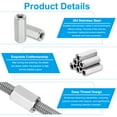 thumbnail image 3 of Uxcell M3x0.5 Pitch 304 Stainless Steel Hex Coupling Nuts, 4 Pcs 6mm / 0.24" Length Coarse Fully Threaded Rod Coupling Nut Studding Connector Fasteners, Silver Tone, 3 of 7