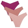 thumbnail image 1 of Conjunto de 3 piezas Braguitas de mujer Braguitas de algodón de seda helada sin marcas para mujer Borde de cintura en forma de V para mujer, 1 of 5
