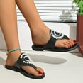 thumbnail image 5 of LOVZFMLL Flat Sandals for Women 2025 Summer Fashion Slip On Flip Flops Thong Casual Outdoor Beach Vacation Slippers Black 8.5, 5 of 6