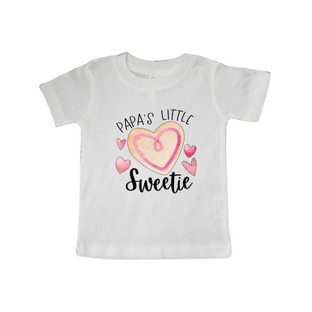 

Inktastic Papa s Little Sweetie with Pink Heart Cookie Gift Baby Boy or Baby Girl T-Shirt