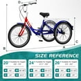 thumbnail image 3 of ABORON Adult 20/24/26 inch Tricycles with Big Basket, Adults 7 Speed Trikes 3 Wheel Bikes, Cruise Bike for Seniors, Women, Men for Recreation, Shopping, Multiple Colors, 3 of 10
