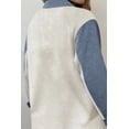 thumbnail image 2 of Stylish Light Grey Denim Patchwork Top with Buttoned Polo Collar – Perfect for Autumn Days, L, 2 of 11