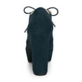 thumbnail image 2 of BLISSFUL STEP Women's Platform Block Heel Lace Up Booties Navy Blue 8, 2 of 6