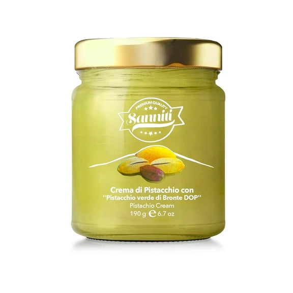 Sanniti Marullo Sicilian Pistachio Spread Crema di Pistacchio Verde di Bronte DOP, 6.7 oz
