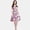 Pink, variant on Women's Painting Flower Design Vintage Casual Party Cocktail Dress S Years