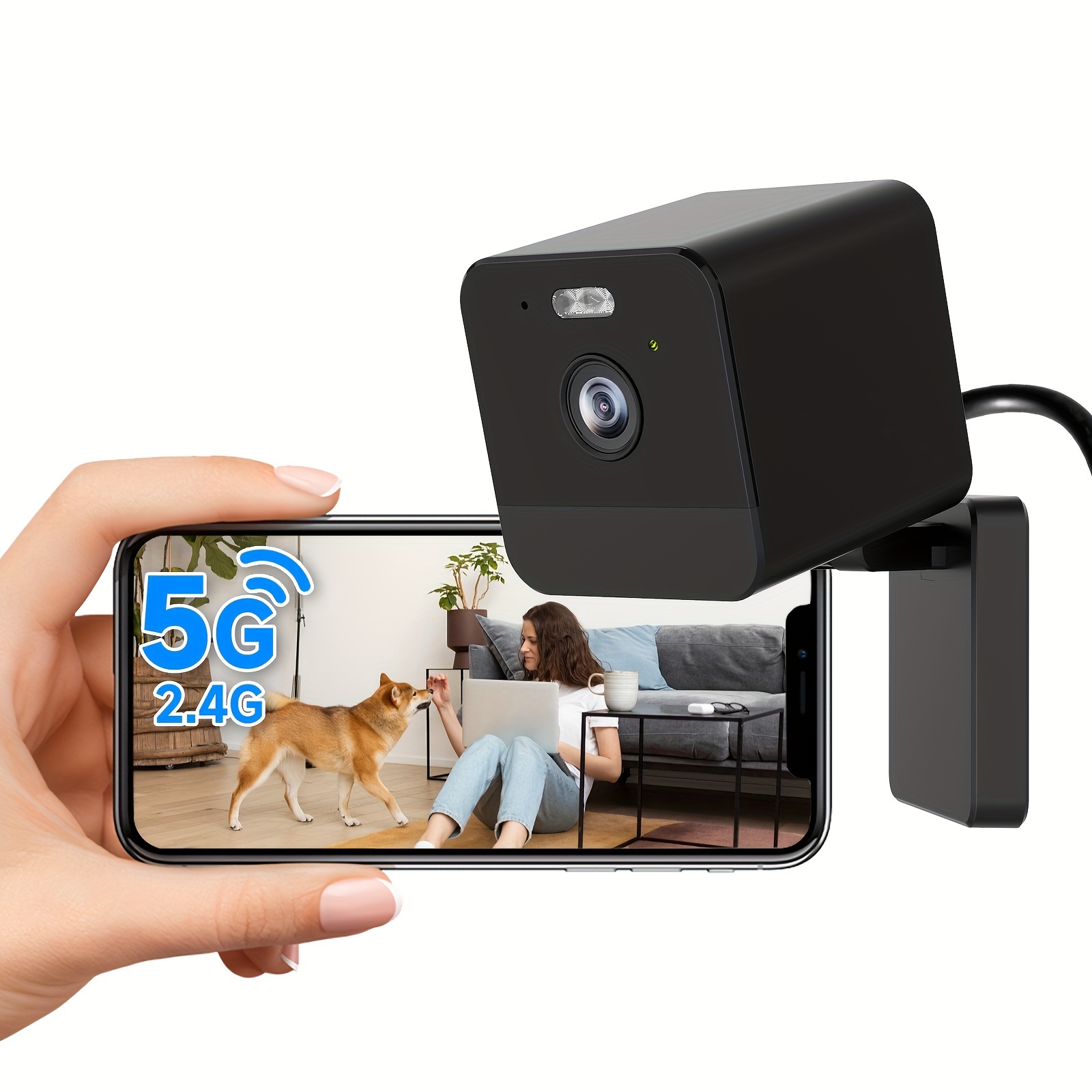 Smart Indoor Security Camera, Dual-Band WiFi, Motion Detection, Color Night Vision, 2-Way Audio, Cloud & SD Storage, for Home Automation (1/2/3/4Pcs)