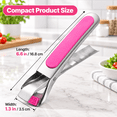 thumbnail image 2 of ABPETE Multi-Function Bowl Clip, 2025 New Heat-Resistant Stainless Steel Bowl Pan Gripper, Anti-Scald Bowl Holder for Kitchen (Pink+Green), 2 of 7