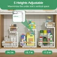 thumbnail image 4 of Under Sink Organizer 2 Packs, Pull Out Kitchen Sink Organizer, 2 Tier Slide Out Kitchen Organizers and Storage Bathroom Under Cabinet Storage Shelf, White, 4 of 14