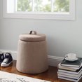 thumbnail image 2 of Pouf de Rangement Saybrook, Marron Clair, 2 of 7