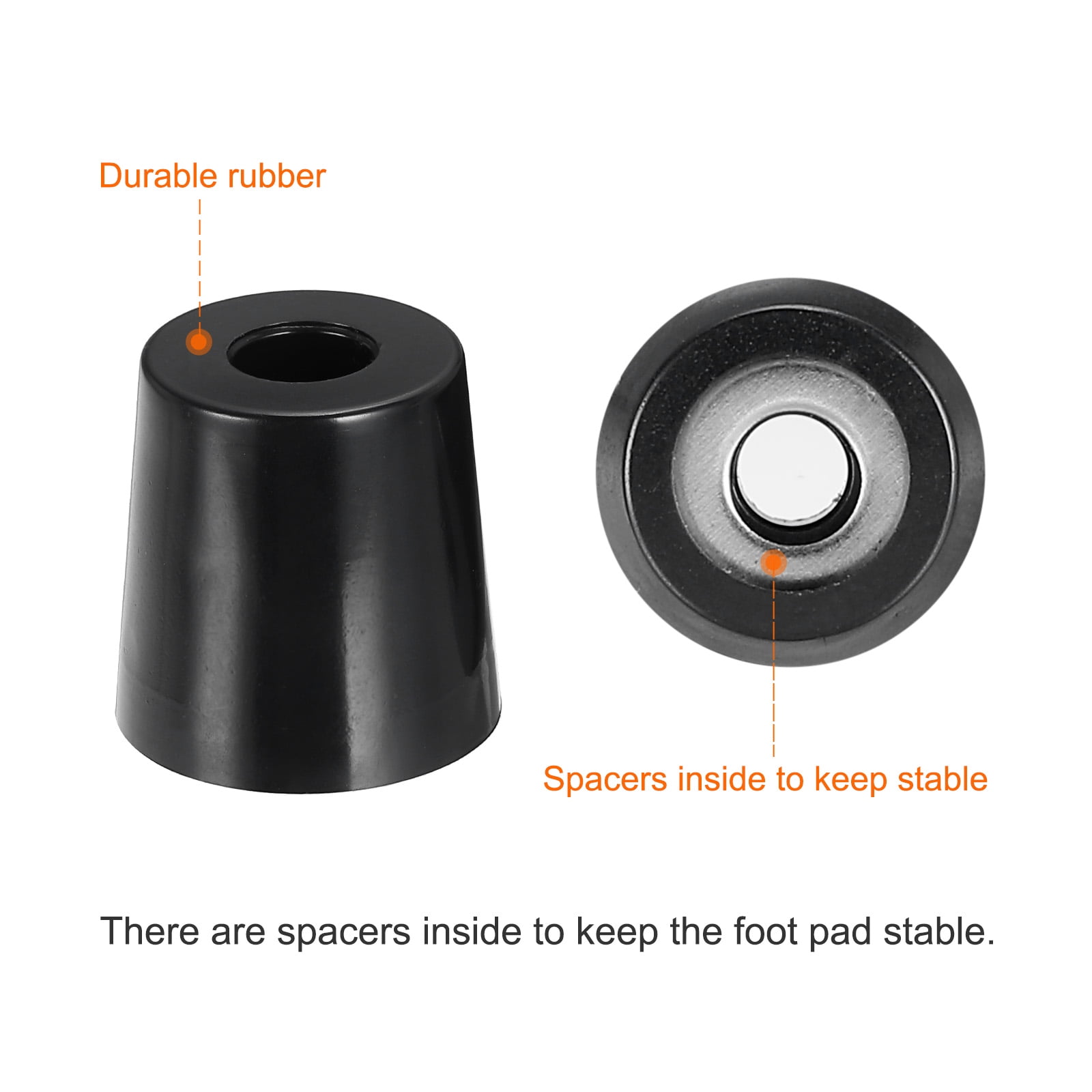 Unique Bargains Cutting Board Feet Round Rubber Bumpers Pads with Screws 0.23"x1.1"