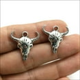 thumbnail image 2 of U8MO 6/20/50pc Retro Jewelry Making DIY Cow Skull Alloy Charms Pendants 21x21mm-6pcs, 2 of 5