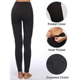 thumbnail image 2 of MIASHUI Women High Waist Yoga Pants With Pockets In Black For Comfy And Practical Use Black,L, 2 of 9