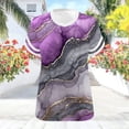 thumbnail image 5 of DeHolifer Womens T-Shirts Plus Size Loose Short Sleeve Tees V-Neck Color Block Summer Tops Purple XL, 5 of 6