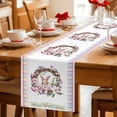 thumbnail image 5 of Bunny Easter Table Runner - 70 Inch Long Spring Floral Eggs Pastoral Rabbit Cotton and Linen Blended Dress Scarves Farmhouse Table Runner for Kitchen Dining, Coffee Table, 13" x 70", 5 of 8