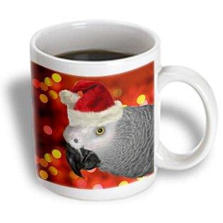 - 3dRose Santa Parrot, Ceramic Mug, 11-ounce