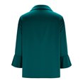 thumbnail image 6 of ZQGJB Womens Elegant Cowl Neck Satin Blouse Ruffled 3/4 Length Sleeve Collared T-Shirts Tops Dressy Business Casual Office Work Silk Shirt Fall Spring Outfits Green L, 6 of 8