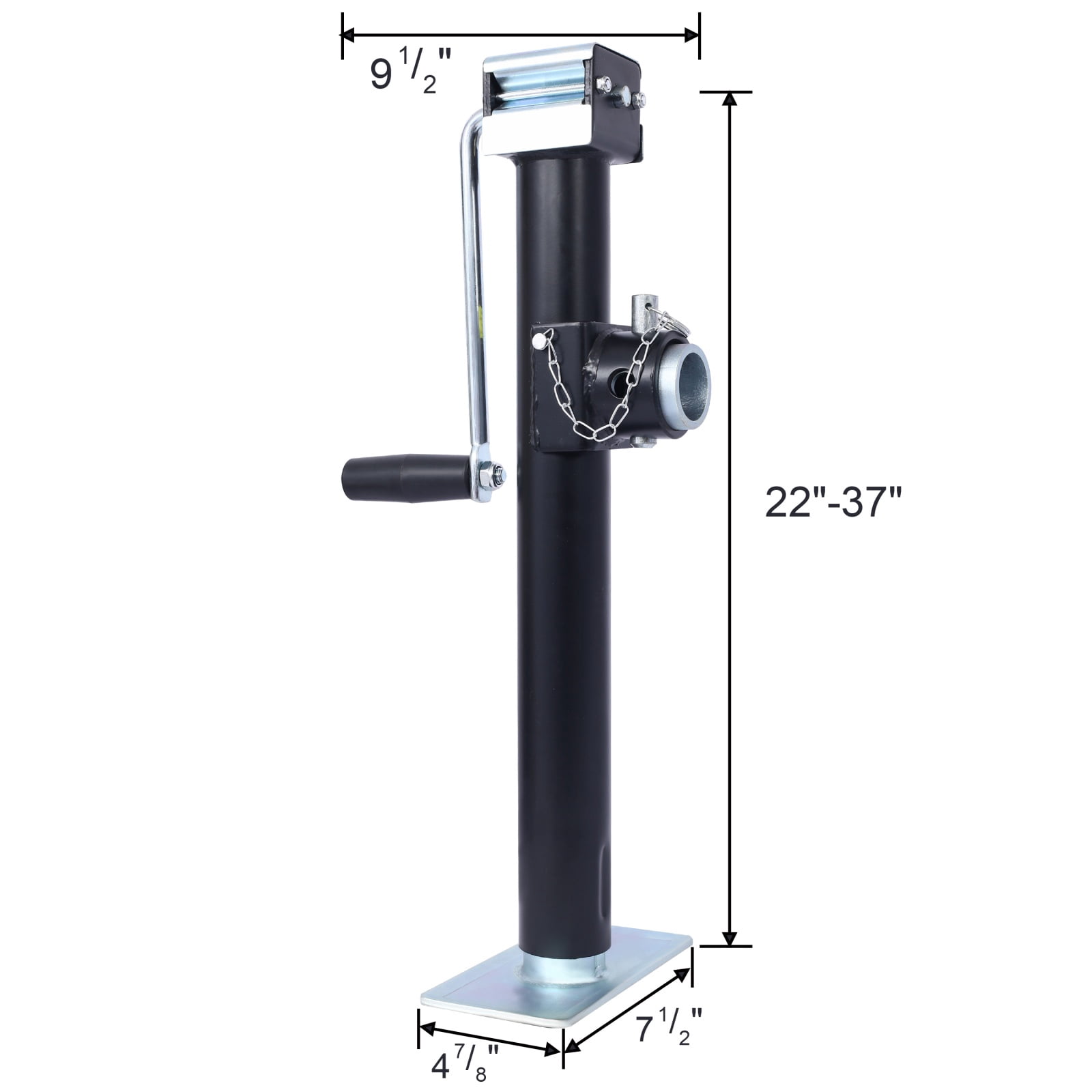 5,000LB Weld-On Swivel Trailer Jack, Heavy Duty Side-Wind Jack with 15.5" Travel & Pipe Mount