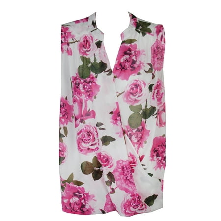 Inc International Concepts Plus Size Pink Floral-Print Surplice Blouse 0X