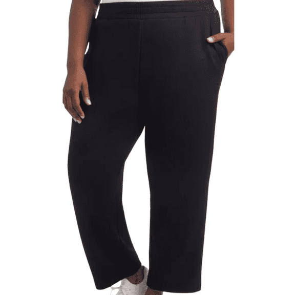 Danskin Women’s Luxe Pant, Soft Stretch Rayon Blend, Black, Size XXL (18)