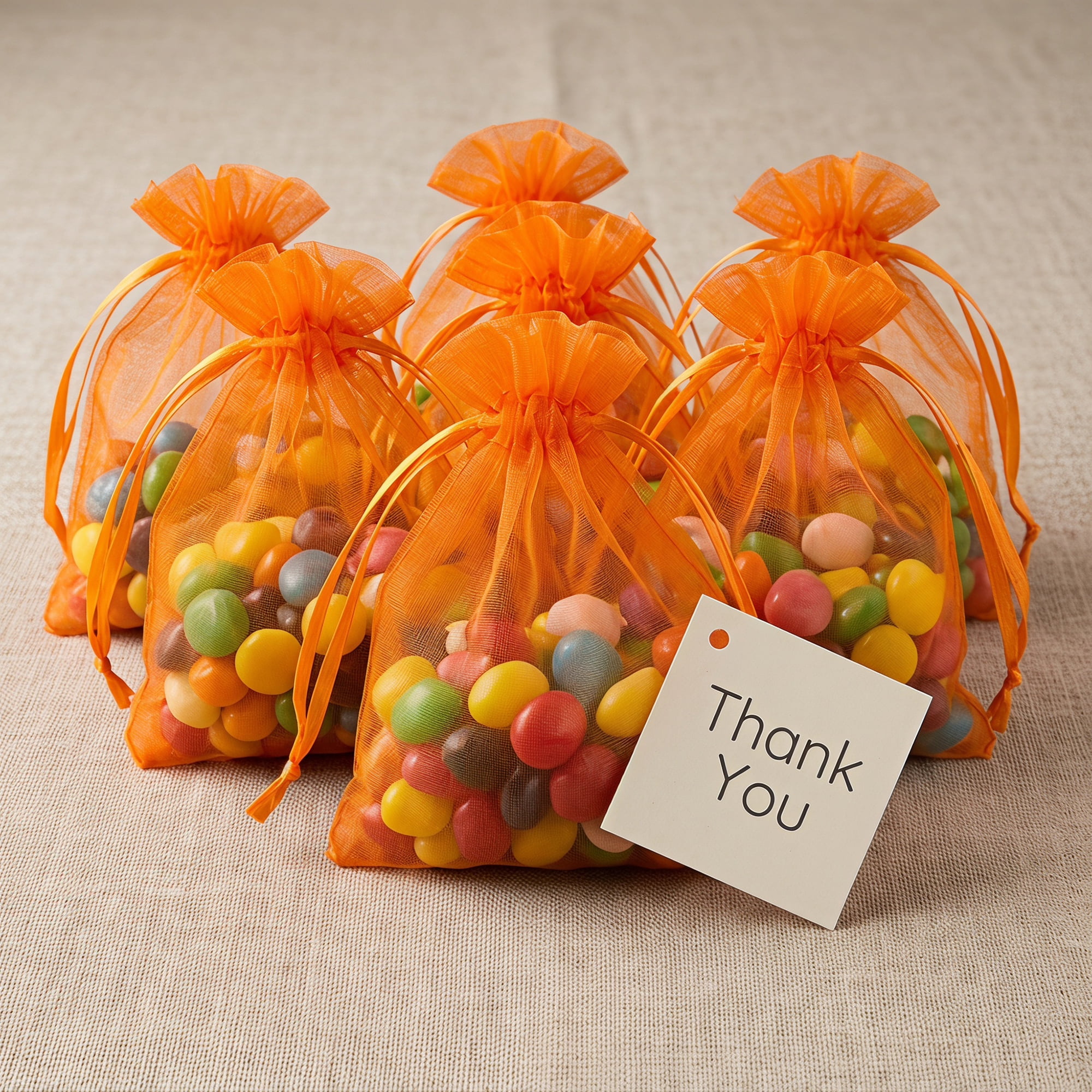 Unique Bargains Multi-Purpose Gift Bags with Handles for Events Orange 3.9" x 5.9"
