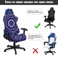 thumbnail image 4 of Jeiento Purple Boho Mandala Gaming Chair Cover with Armrest Cover Universal Computer Rotating Chair Slipcover Gaming Reclining Chair Protection with Elastic Band, 4 of 7