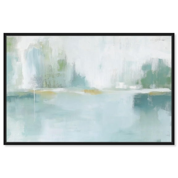 Mirrored Aqua Dream I Canvas Teal Wall Art by Art Remedy, Black Frame, 15 x 10