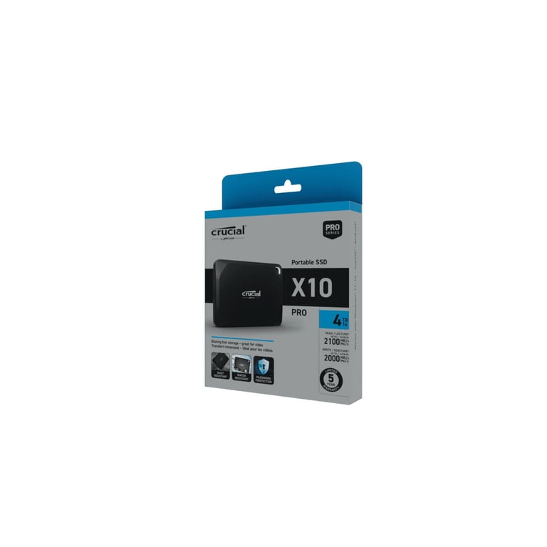 Crucial X10 Pro 2TB SSD - 2100MB/s Read/Write - Water/Dust 