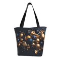 thumbnail image 1 of Balery Elegant Golden Blue Ornaments Bolsa de Hombro con Diseño, Bolsa Grande y Duradera, Bolsa Versátil para Compras, 1 of 6