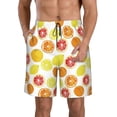 thumbnail image 2 of Uemuo Lemon Orange Pattern Men's Swim Trunks Hawaiian Beach Bathing Suit Swimsuits Beach Quick-Dry Shorts with Pockets-3X-Large, 2 of 9
