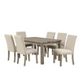 thumbnail image 7 of 7 Pieces Wooden Dining Table Set Rustic Rectangle Table and Upholstered Chair for Kitchen, Restaurant-Fortmok, 7 of 7