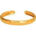 thumbnail image 3 of Stainless Steel Classic Plain Hammered Finish Evil Eye Style Open Cuff Bangle Bracelet, 3 of 8