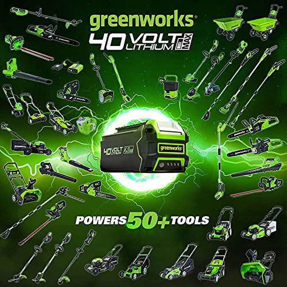 Greenworks 40V 21" Brushless Self-Propelled Lawn Mower, 2 x 4Ah USB (Power Bank) Batteries and Charger Included MO40L4413