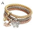 thumbnail image 1 of Pulseras para mujer, regalos para mujer, pulseras multicapa - 3 piezas de oro, plata y oro rosa, pulsera de cadena de maíz para mujer, pulsera elástica en forma de corazón, pulseras de moda, 1 of 5