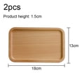 thumbnail image 2 of Bandeja de madera maciza para servir, bandeja de baño rectangular pequeña, bandeja de té, mesa de centro, 2 uds., 2 of 5
