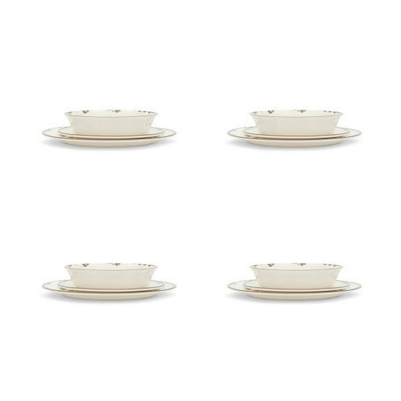 Fox Run Melamine Dinnerware Set, 12-Piece, Ivory