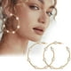 thumbnail image 2 of Pendientes pequeños de aro grande con perlas, finos y colgantes, dorados y plateados, elegantes, para mujer, accesorios de boda, joyería, 2 of 8