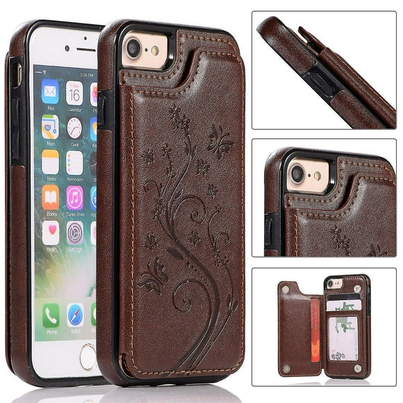 Case Iphone 7 8 Se2 Se3 With Card Holder Pu Leather Butterfly Pattern
