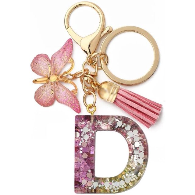 Letter Keychain,26 Letters A-Z Decorative Letter Keychain,Name Keychain for Women Girls Men Teenager Gift