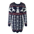 thumbnail image 6 of Women Christmas Jacquard Dress, Long Sleeve Crew neck Pullover Knitted Dress Casual Streetwear, 6 of 9