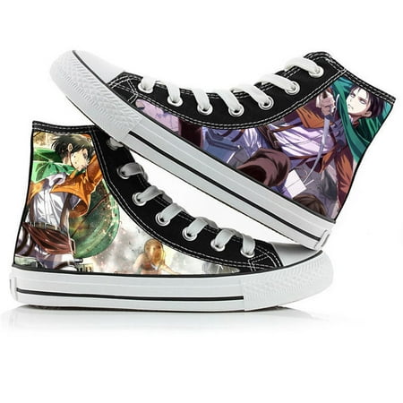 

Anime Attack on Titan 3D Print Canvas Shoes Action Figures Levi Eren Armin Erwin Lace up High Top Walking Running Shoes Unisex Cool for Fans Kids Children Teen