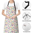 thumbnail image 6 of Lsque Cute Flower Waterproof Apron Chef Aprons for Men Heavy Duty Chemical Work Apron Extra Long Grilling Aprons with Adjustable Bib Apron, 6 of 9